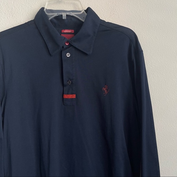 Ferrari Other - Ferrari Prima Made in Italy Navy Long Sleeve Polo Shirt